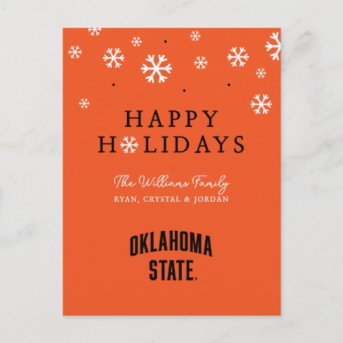 Oklahoma State  Wordmark Holiday Postcard