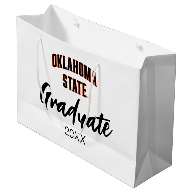 Oklahoma State | Wordmark Large Gift Bag (Front Angled)