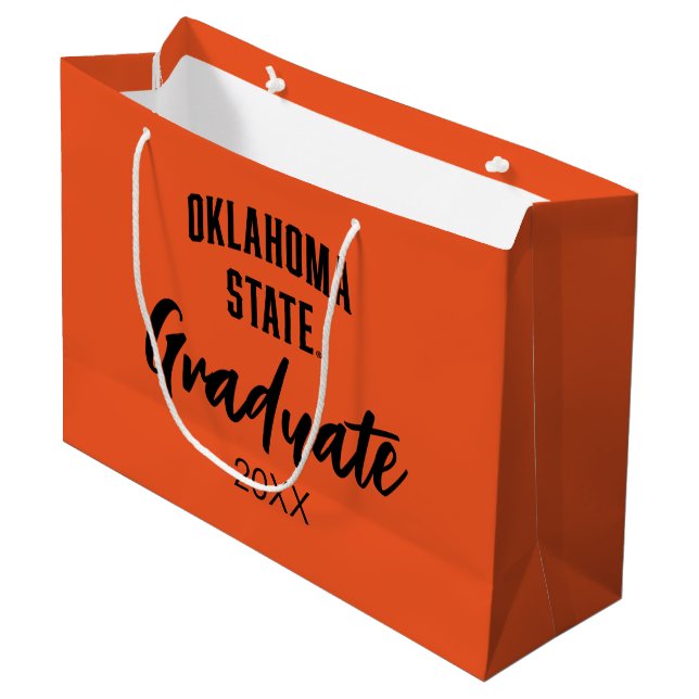Oklahoma State | Wordmark Large Gift Bag (Front Angled)