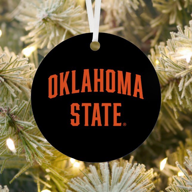 Oklahoma State | Wordmark Metal Ornament (Insitu)