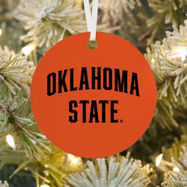 Oklahoma State | Wordmark Metal Ornament (Insitu)