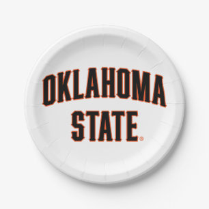 Oklahoma State   Wordmark Paper Plates