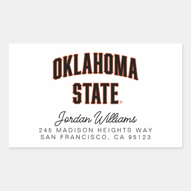 Oklahoma State | Wordmark Rectangular Sticker (Front)