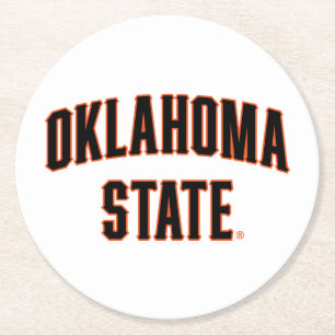 Oklahoma State Wordmark Round Paper Coaster