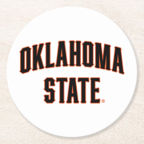 Oklahoma State  Wordmark Round Paper Coaster