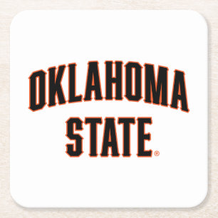 Oklahoma State Wordmark Square Paper Coaster