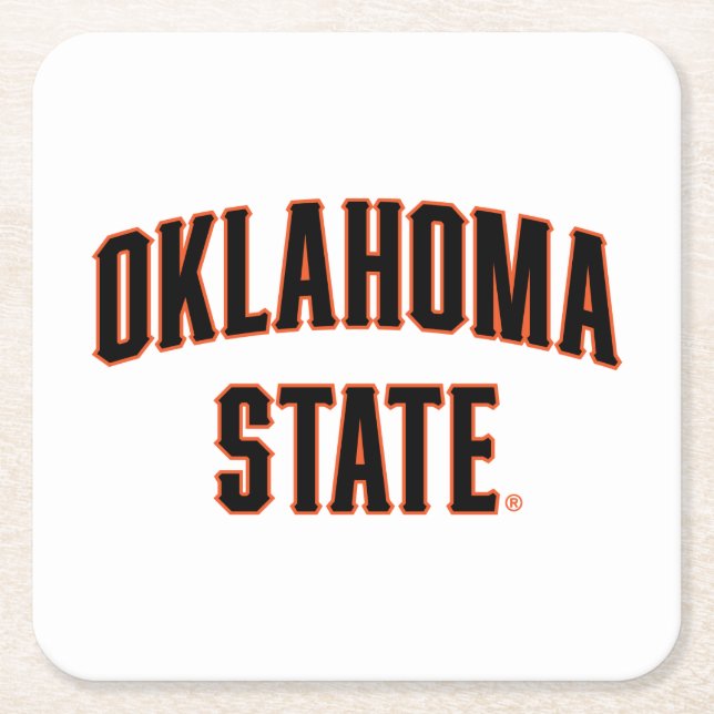 Oklahoma State | Wordmark Square Paper Coaster (Front)