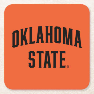 Oklahoma State Wordmark Square Paper Coaster