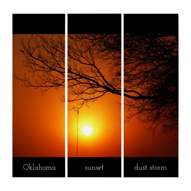 Oklahoma Sunset Dust Storm - triptych (Front)