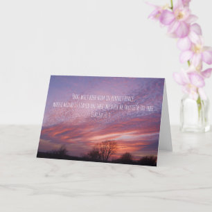 Oklahoma Sunset with Trees and Bible Verse Card