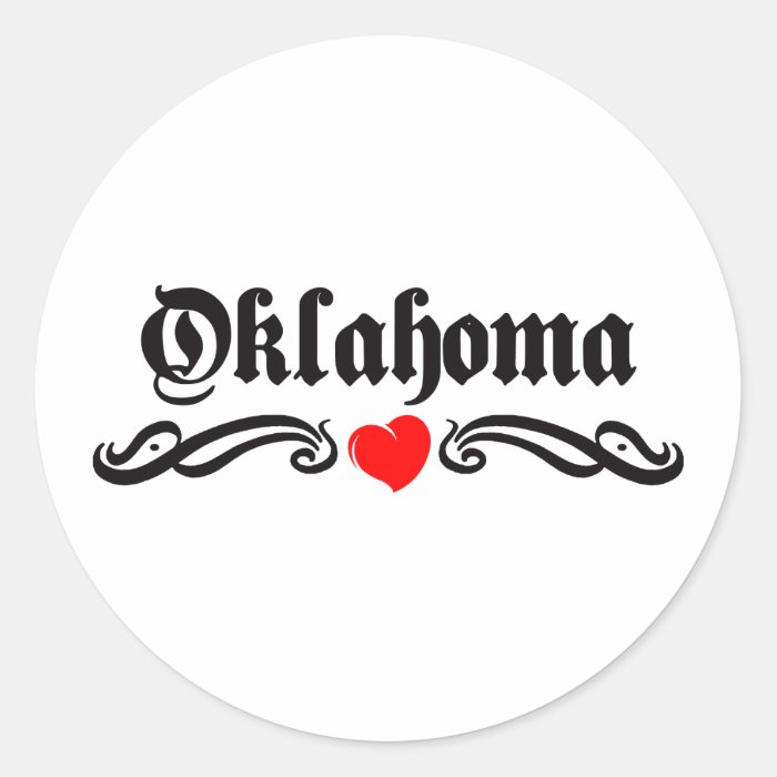 Oklahoma Tattoo Round Sticker