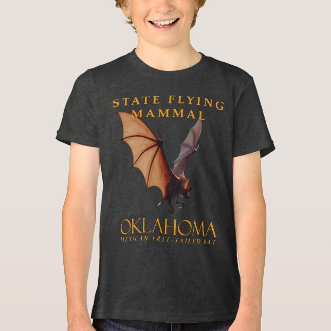 Oklahoma Territory Flying Mammal The Mexican Bat Tri-Blend Shirt (Front)