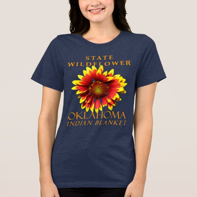 Oklahoma Territory Wildflower The Blanketflower Tri-Blend Shirt (Front)