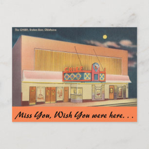 Oklahoma, The Chief Theater, Broken Bow Postcard