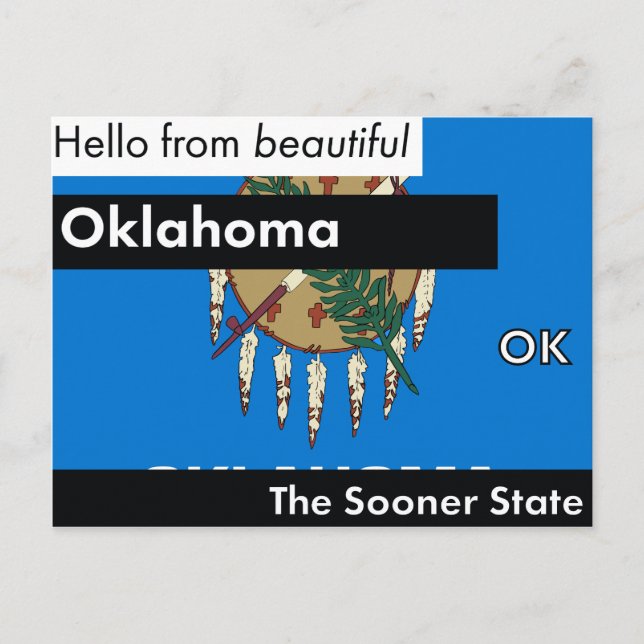 Oklahoma The Sooner State Postcard (Front)