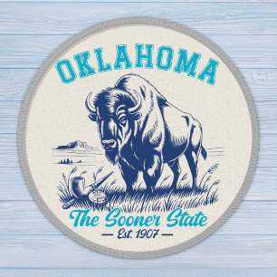 Oklahoma The Sooner State Vintage Bison Patch