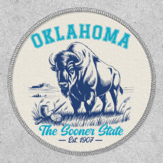 Oklahoma The Sooner State Vintage Bison Patch