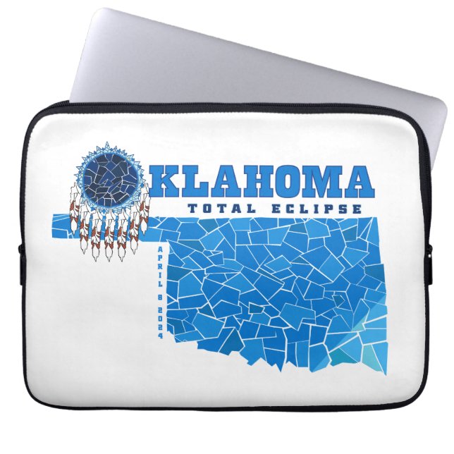 Oklahoma Total Eclipse Laptop Sleeve (Front)