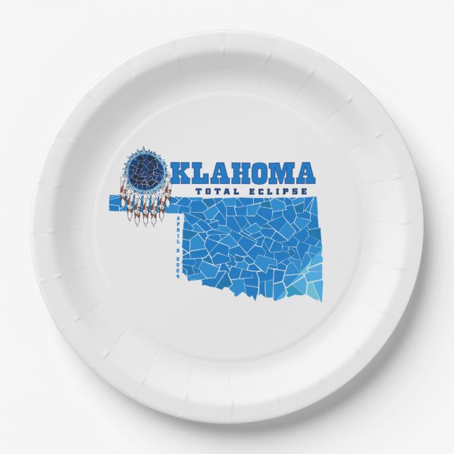 Oklahoma Total Eclipse Paper Plates (Front)
