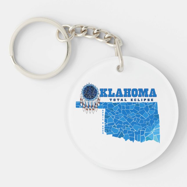 Oklahoma Total Eclipse Round Keychain (Front)