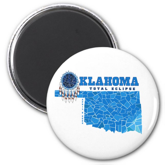 Oklahoma Total Eclipse Round Magnet (Front)