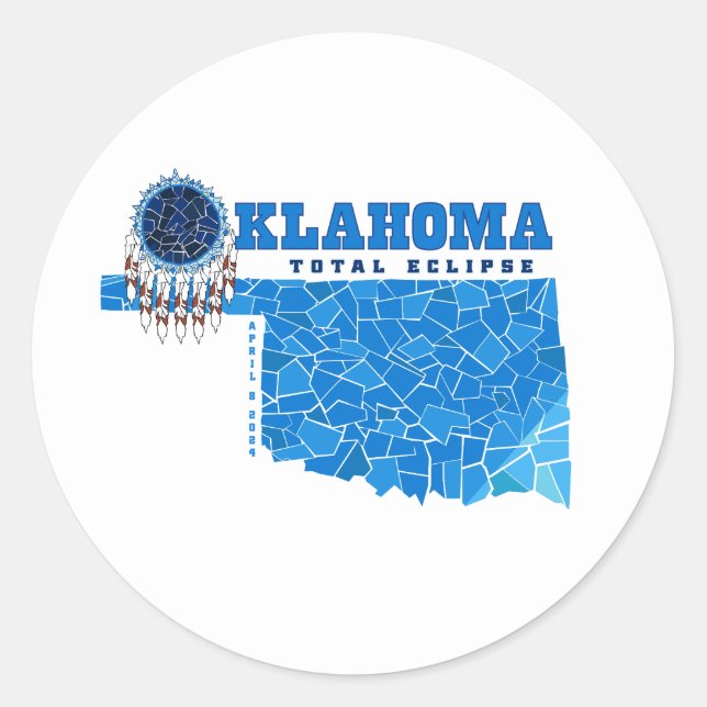 Oklahoma Total Eclipse Round Sticker (Front)