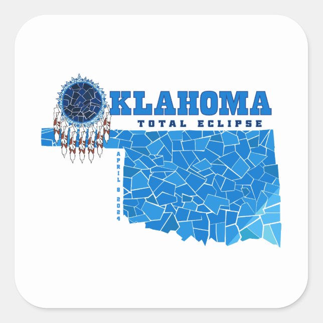 Oklahoma Total Eclipse Square Sticker (Front)