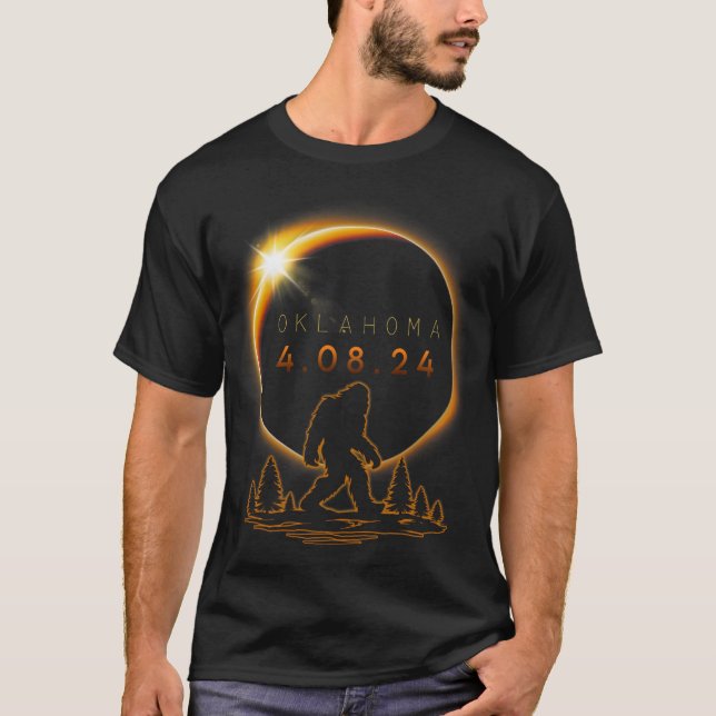 Oklahoma Total Solar Eclipse 2024 Bigfoot Solar Ec T-Shirt (Front)