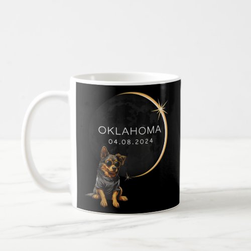 OKLAHOMA Total Solar Eclipse 2024 Funny Dog Glasse Coffee Mug
