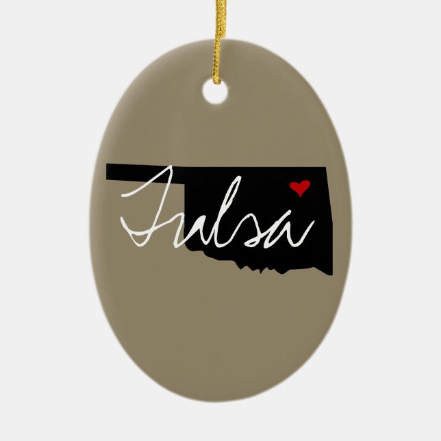 Oklahoma Town Ceramic Ornament (Front)