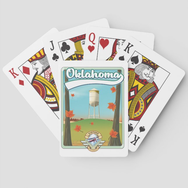Oklahoma Travel poster Poker Cards (Back)