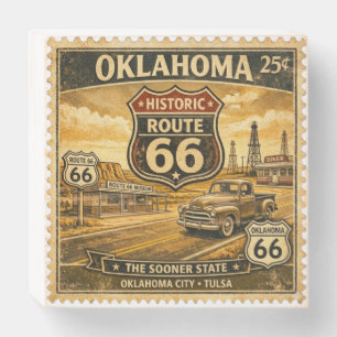 Oklahoma Tulsa Skyline Illustration Wooden Box Sign