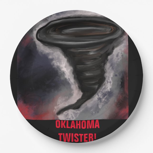 OKLAHOMA TWISTER PAPER PLATES (Front)