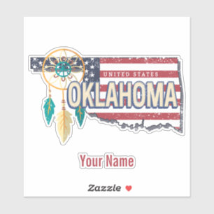 Oklahoma United States Retro Map Vintage USA Sticker