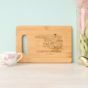 Oklahoma USA state map outline newly weds USA Engraved Cutting Board