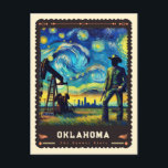 Oklahoma | Vincent Van Gogh Inspired Postcard<br><div class="desc">Immerse yourself in the rich tapestry of Oklahoma with the "Oklahoma | Vincent van Gogh Inspired Postcard." This postcard artfully fuses the rustic charm of Oklahoma’s landscapes, from its sweeping plains to its vibrant sunsets, with the expressive brushwork and vivid color palette of Vincent van Gogh's impressionism. Reminiscent of Van...</div>