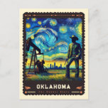 Oklahoma | Vincent Van Gogh Inspired Postcard<br><div class="desc">Immerse yourself in the rich tapestry of Oklahoma with the "Oklahoma | Vincent van Gogh Inspired Postcard." This postcard artfully fuses the rustic charm of Oklahoma’s landscapes, from its sweeping plains to its vibrant sunsets, with the expressive brushwork and vivid color palette of Vincent van Gogh's impressionism. Reminiscent of Van...</div>