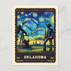 Oklahoma   Vincent Van Gogh Inspired Postcard