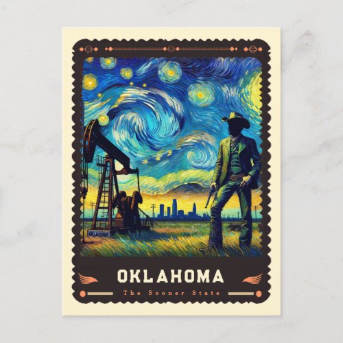 Oklahoma  Vincent Van Gogh Inspired Postcard