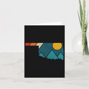 Oklahoma Vintage State Map Mountains Hiking Pride Card