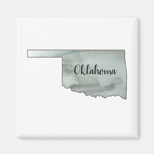 Oklahoma Watercolor Painting Magnet (Front)