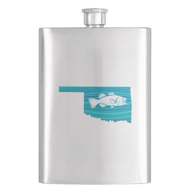 Oklahoma Wave Fishing Flask (Front)