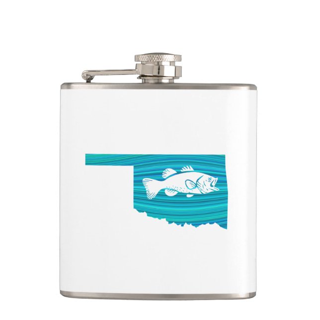 Oklahoma Wave Fishing Flask (Front)
