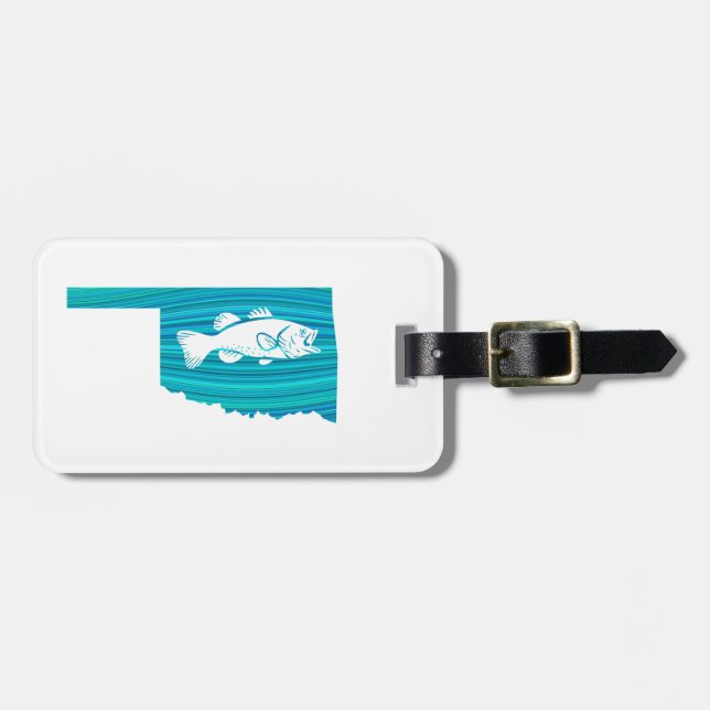 Oklahoma Wave Fishing Luggage Tag (Front Horizontal)