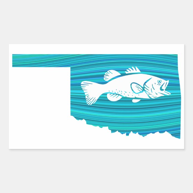Oklahoma Wave Fishing Rectangular Sticker (Front)