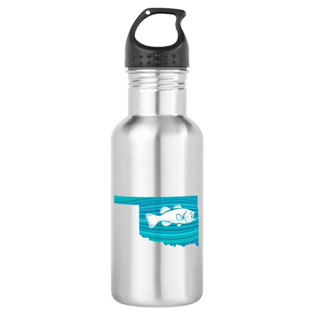 Oklahoma Wave Fishing Stainless Steel Water Bottle (Front)