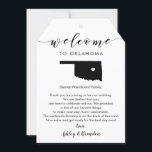 Oklahoma Wedding Welcome Tag, Letter, Itinerary<br><div class="desc">This modern and elegant card / gift tag is the perfect addition to your hotel welcome bags. Enter the main events and a customized note to help your guests navigate the weekend. The extra large size allows you to enter all the information you need, then just tie to the handles...</div>
