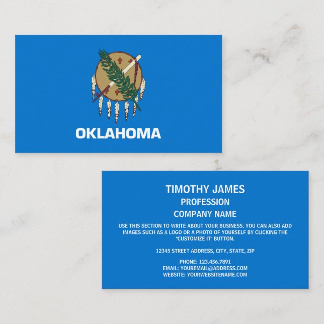 Oklahoman Flag, Flag of Oklahoma Business Card (Front/Back)