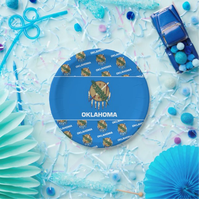 Oklahoman Flag, Flag of Oklahoma Paper Plates (Party)