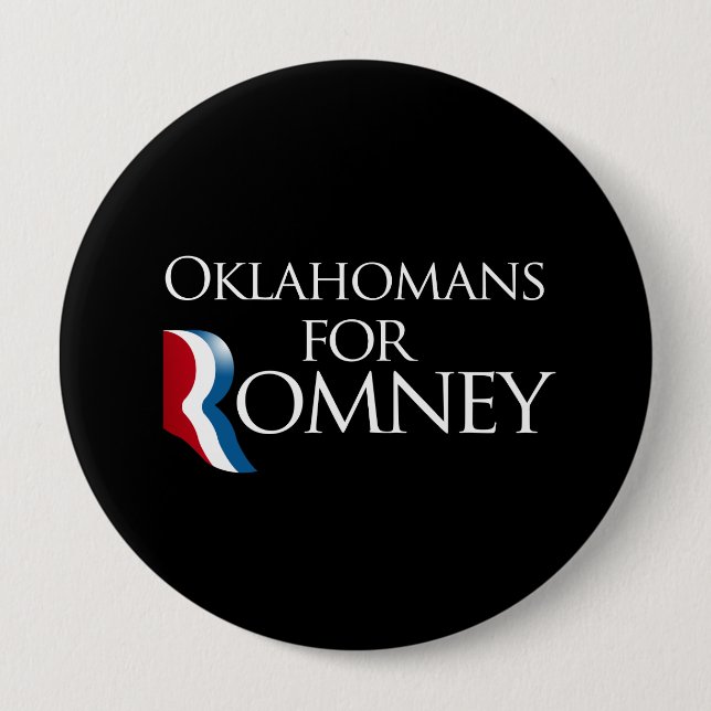 Oklahomans for Romney -.png Pinback Button (Front)